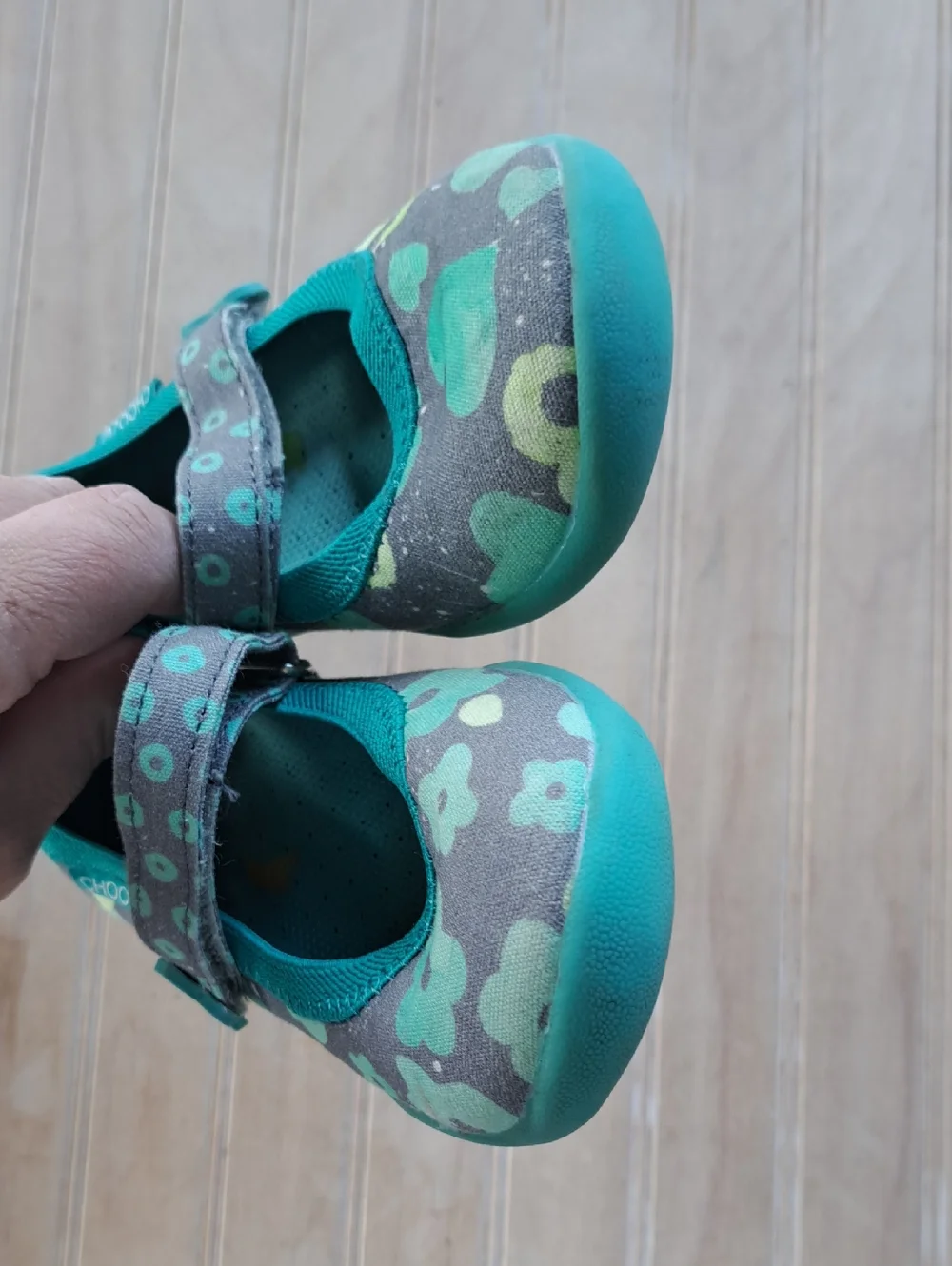 Chooze Jump Blossom Mary Jane Flats Toddler Girl Print Teal Floral Comfort Shoes